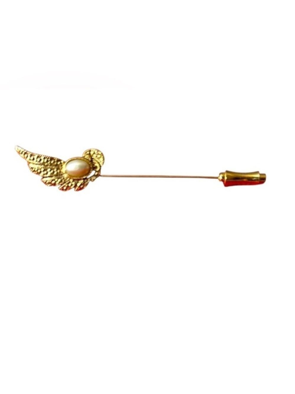 Angel Wing Stick Pin with Faux Pearl 0681